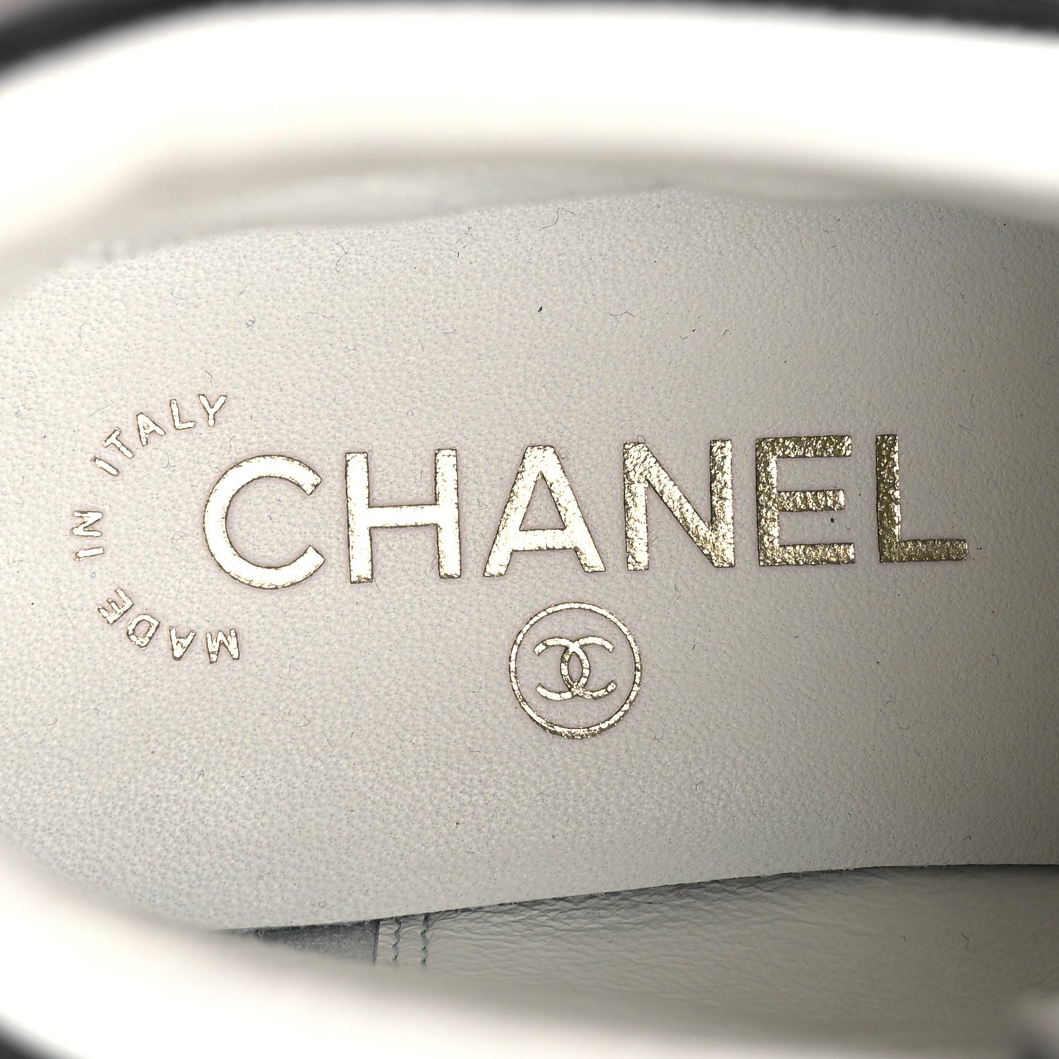 Chanel Calfskin Shiny Calfskin Chain Lace Up CC Short Boots 38.5