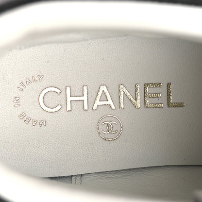 Chanel Calfskin Shiny Calfskin Chain Lace Up CC Short Boots 38.5 Black 9 of 11