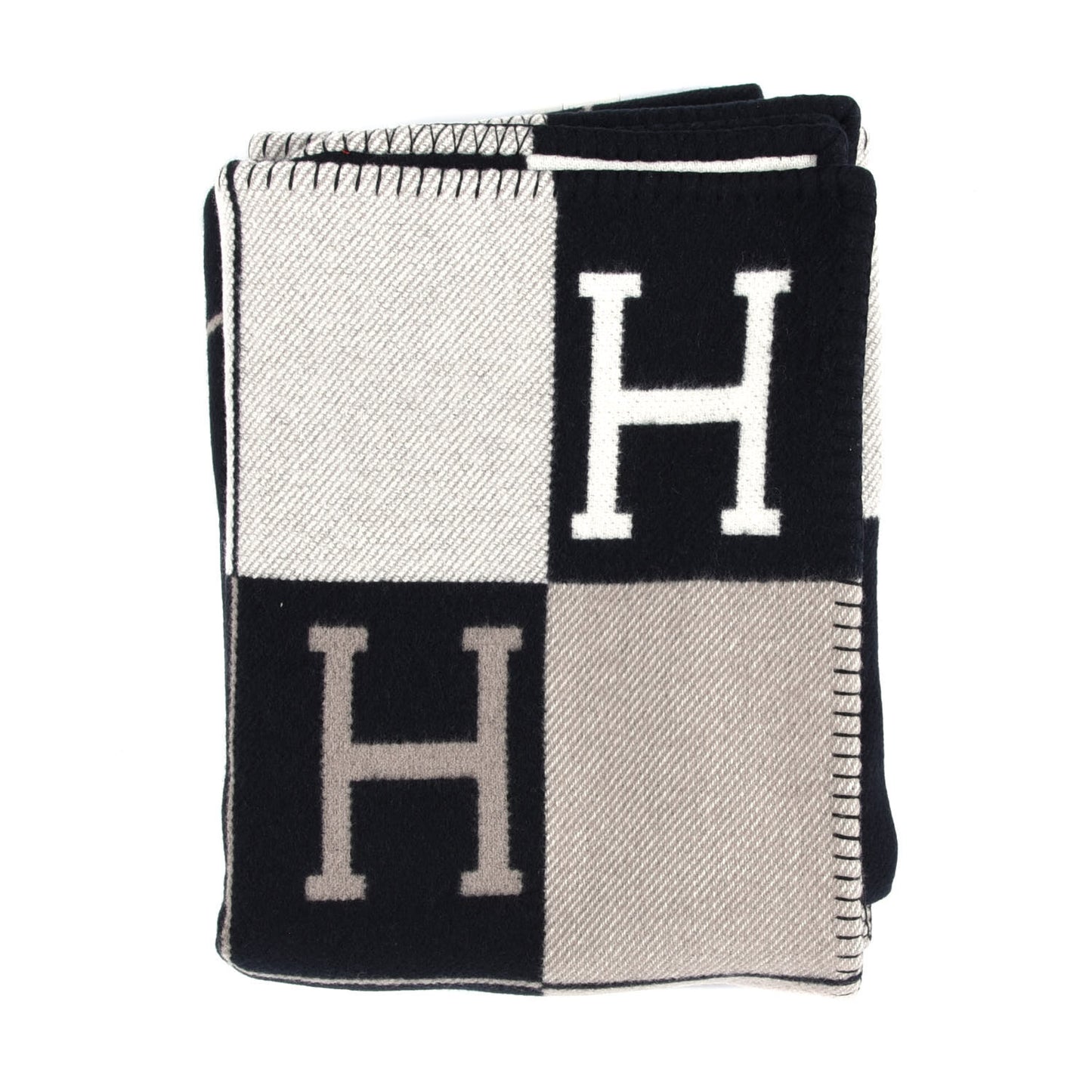 Wool Cashmere Avalon III Blanket Ecru Black