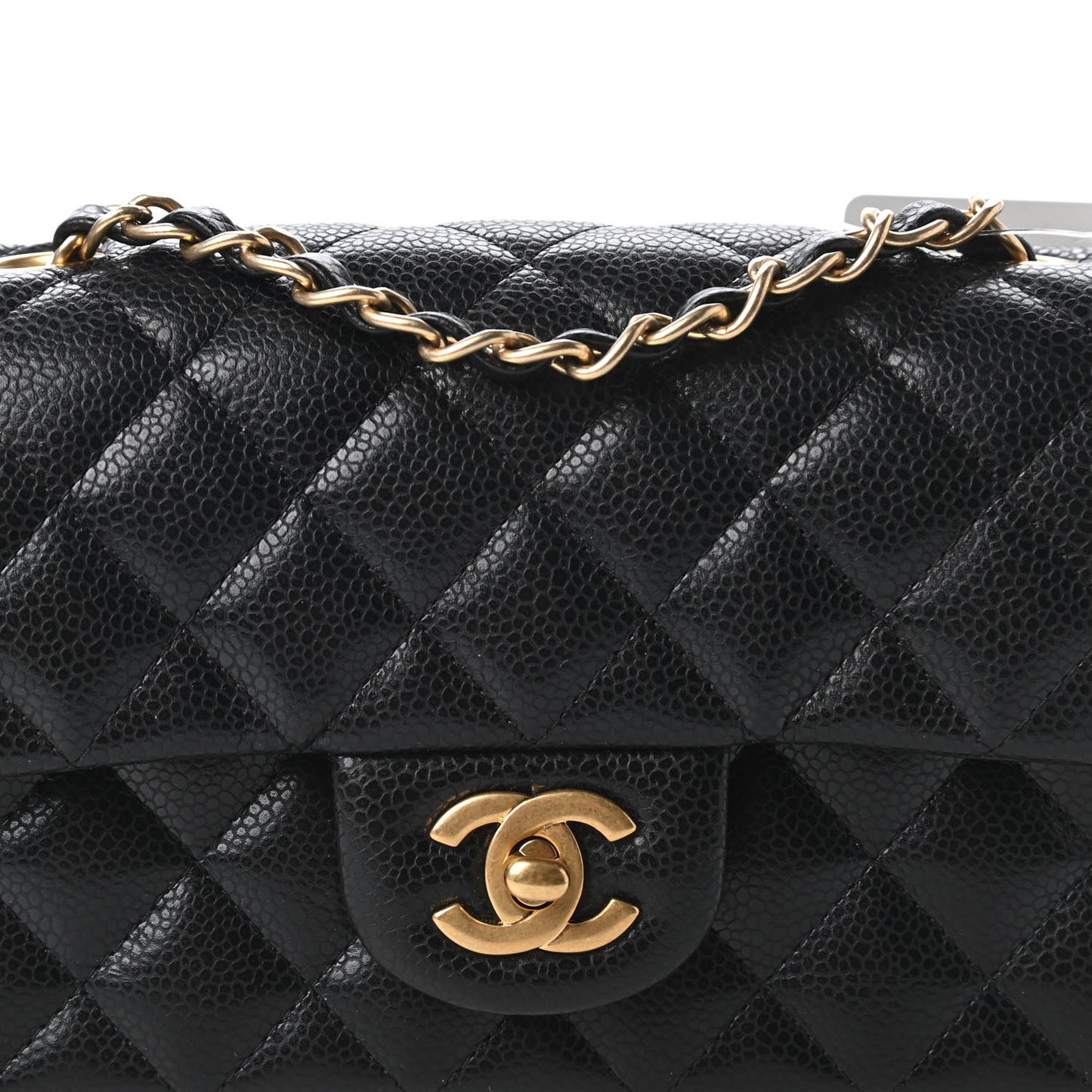 Caviar Quilted Mini Rectangular Flap Black