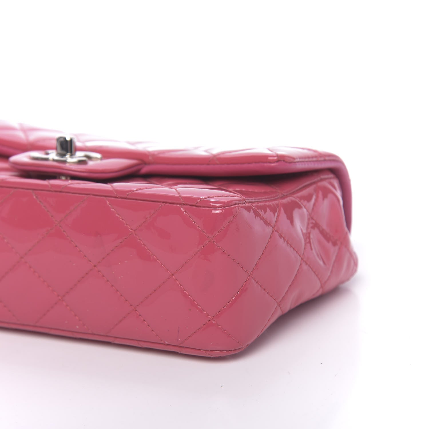 Chanel Patent Quilted Mini Rectangular Flap Fuchsia 10 of 11
