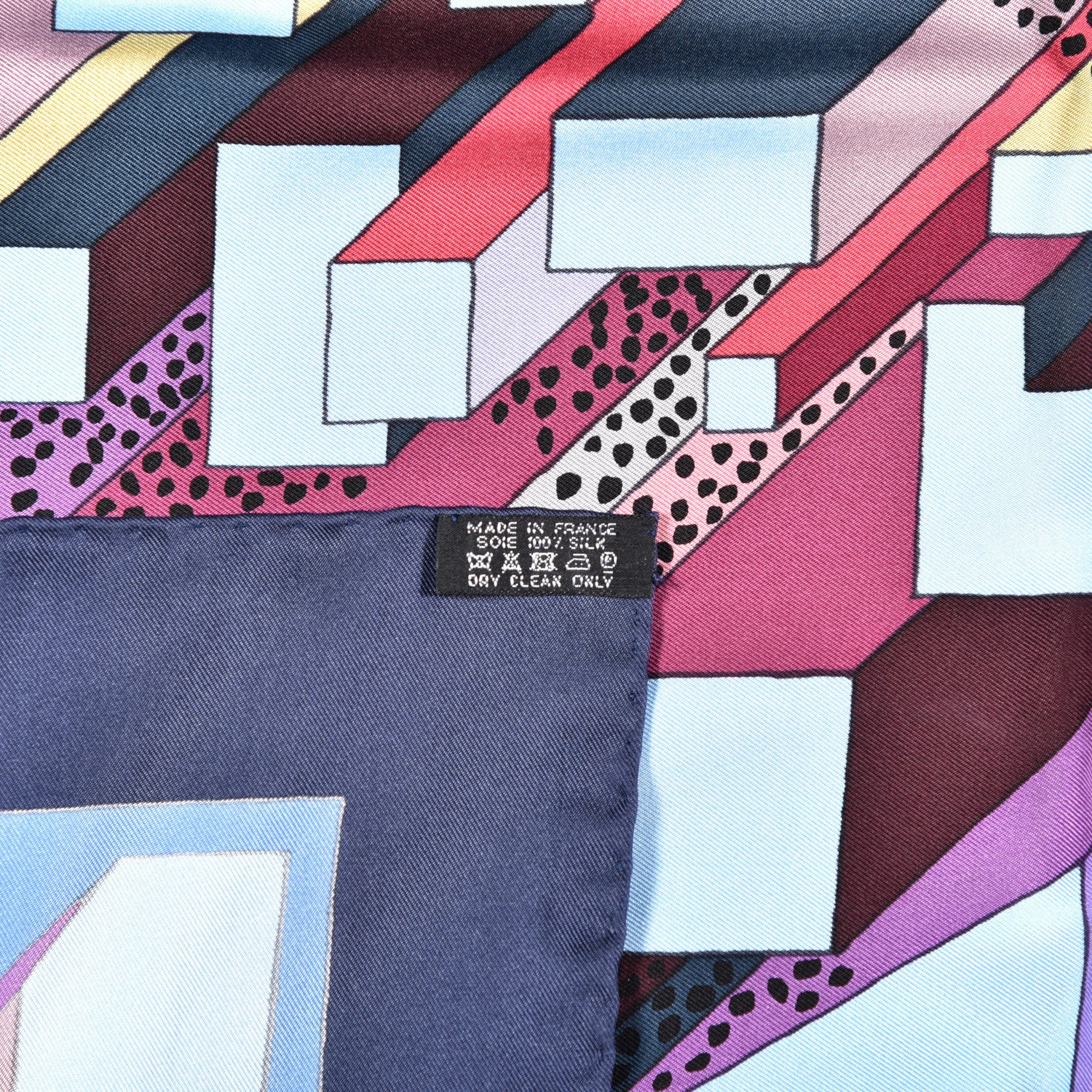 Hermes Silk On A Summer Day Scarf 90 Marine Bleu Ciel Prune 5 of 5