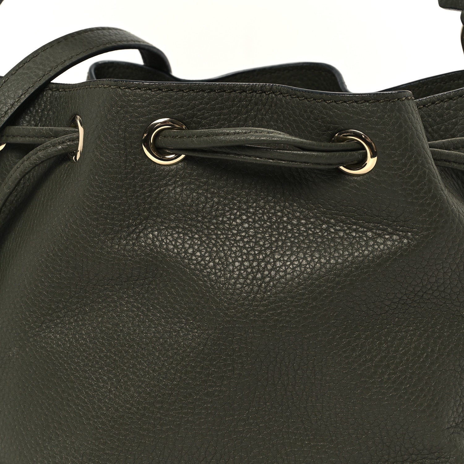 Valentino Garavani Pebbled Calfskin Small Rockstud Bucket Bag Green 6 of 9