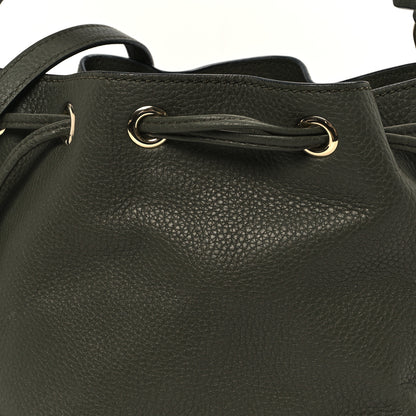 Valentino Garavani Pebbled Calfskin Small Rockstud Bucket Bag Green 6 of 9