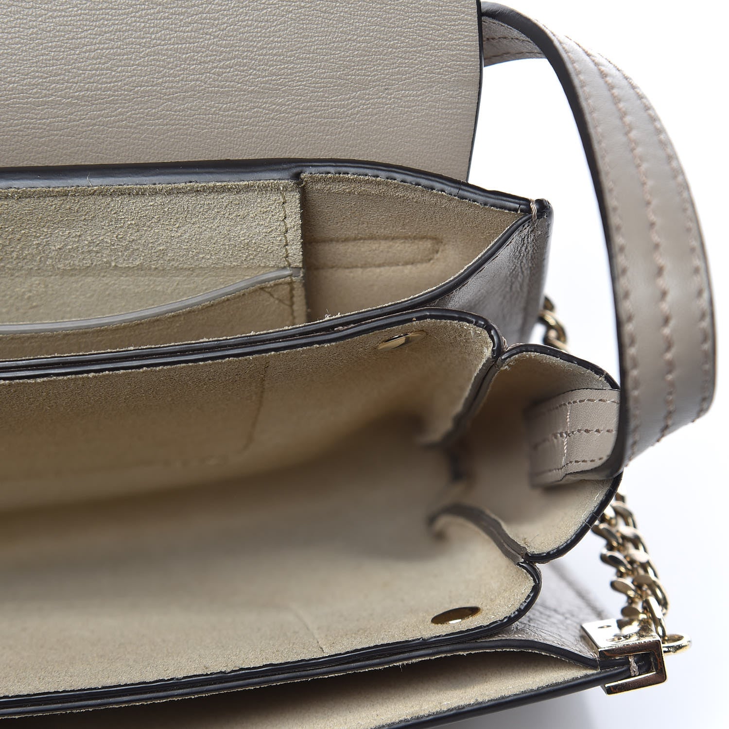 Chloe Suede Calfskin Small Faye Shoulder Bag Motty Grey 10 of 17