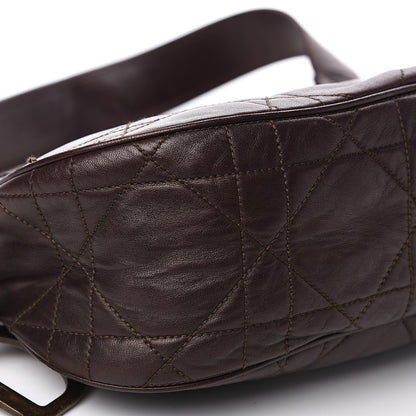 Christian Dior Lambskin Cannage Small Hobo Dark Brown 7 of 11