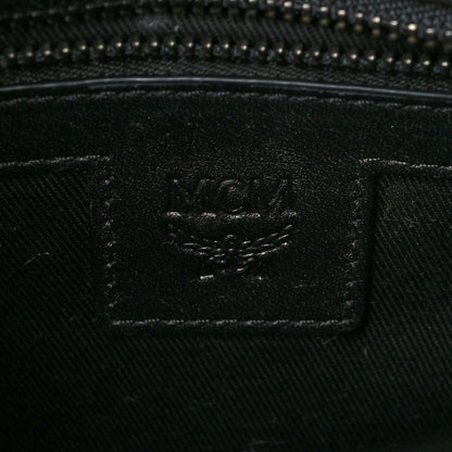 MCM Calfskin Color Splash Logo Crossbody Small Black Orange 6 of 10