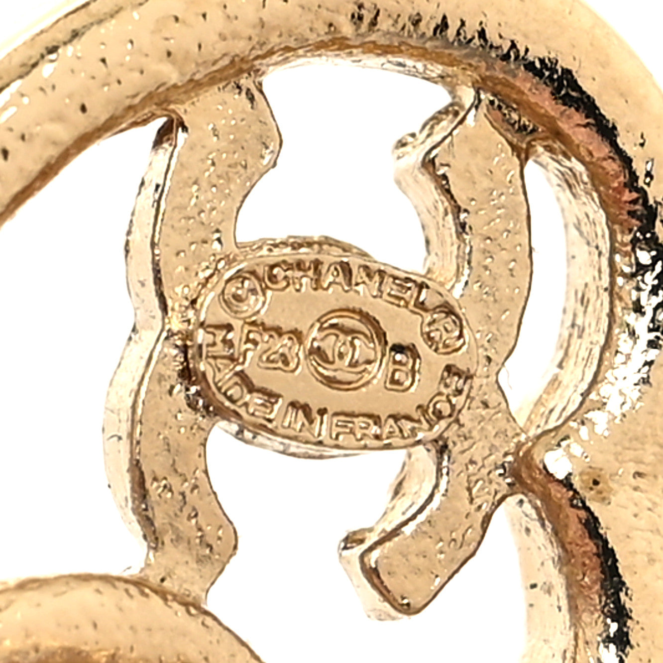Chanel Crystal Metal CC Double Heart Earrings Gold 4 of 5
