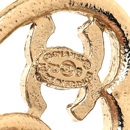 Chanel Crystal Metal CC Double Heart Earrings Gold 4 of 5