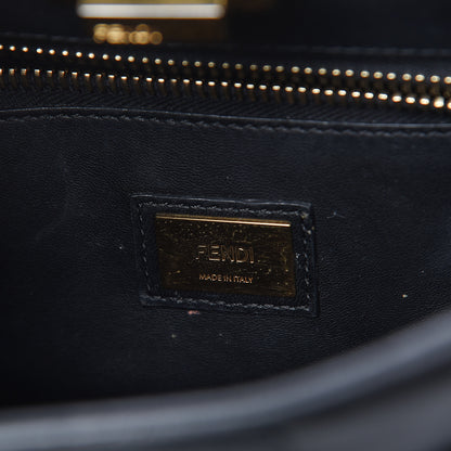 Fendi Vitello Seta Shiny Nappa Medium Peekaboo Iconic Satchel Black 7 of 22