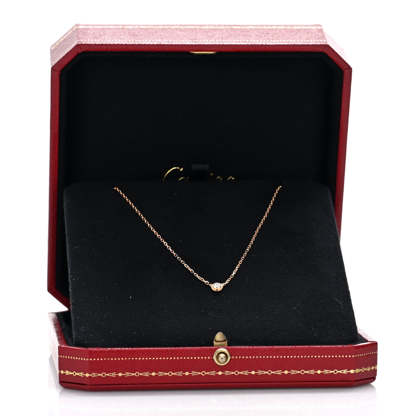 18K Pink Gold Diamond SM D'Amour Pendant Necklace