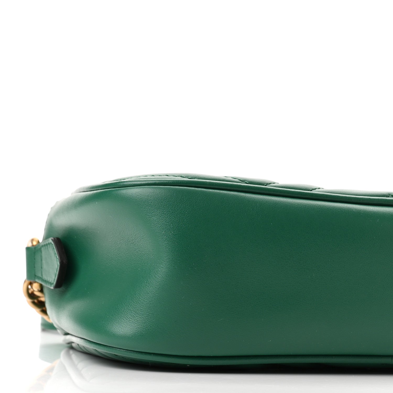 Gucci Calfskin Matelasse Small GG Marmont Chain Shoulder Bag Emerald Green 9 of 11