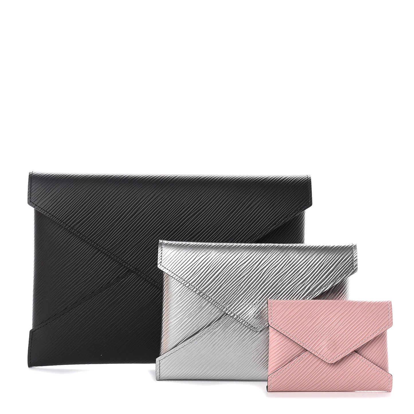 Epi Kirigami Pochette Set Black Silver Rose Ballerine