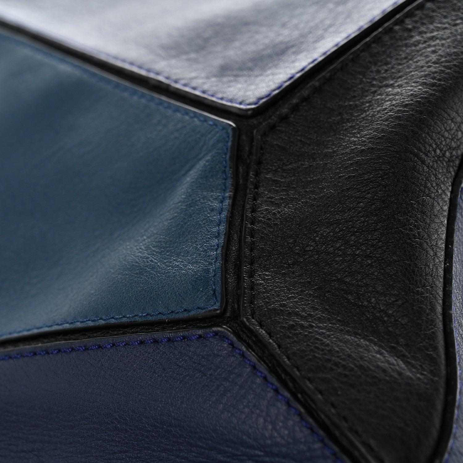 Loewe Calfskin XL Puzzle Bag Blue Black 11 of 14