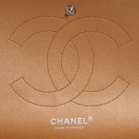 Metallic Caviar QuiltedJumbo Double Flap Copper