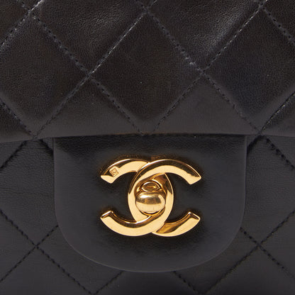 Chanel Lambskin Quilted Medium Double Flap Black 7 of 9