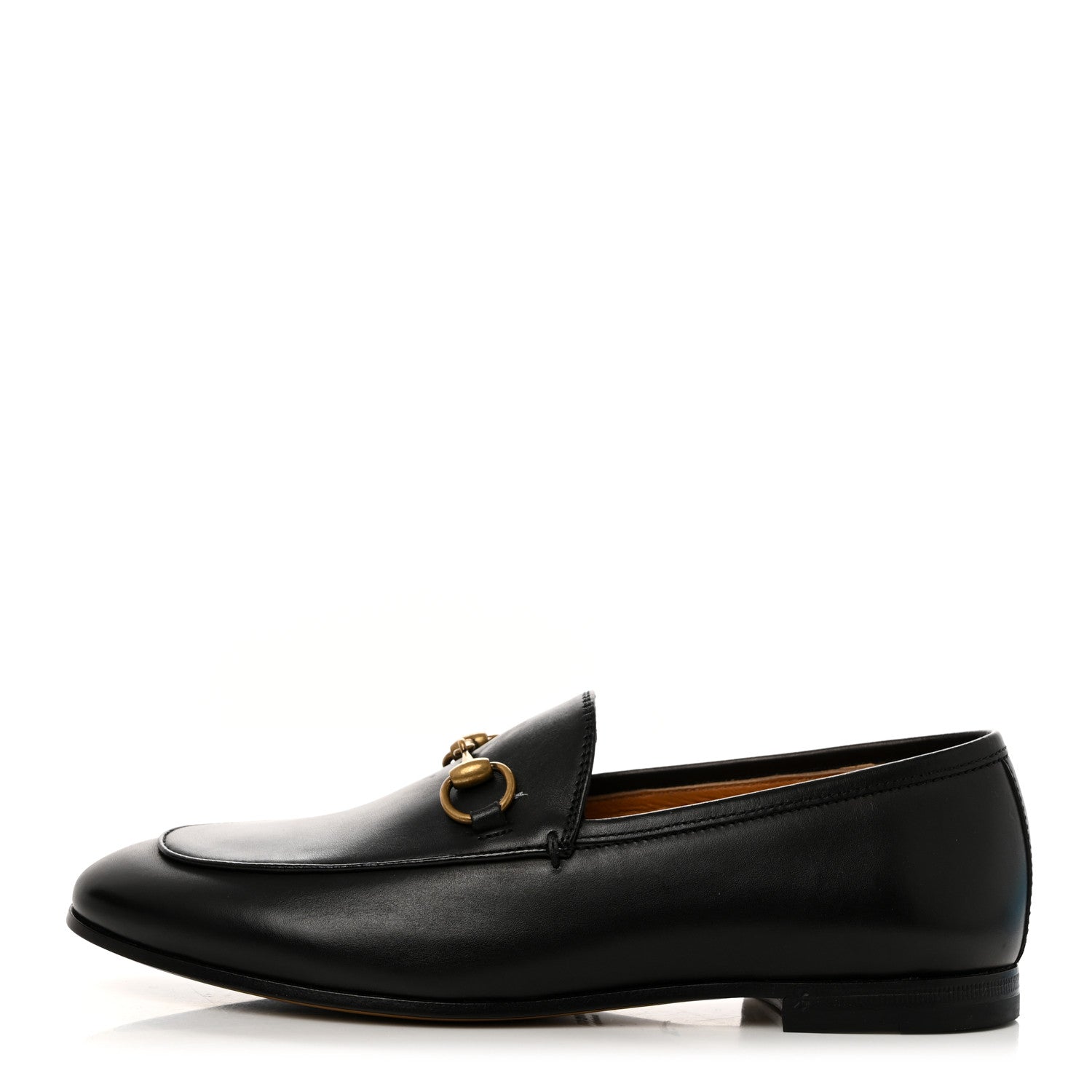 Gucci Lambskin Womens Brixton Horsebit Loafers 35.5 Black 1 of 9