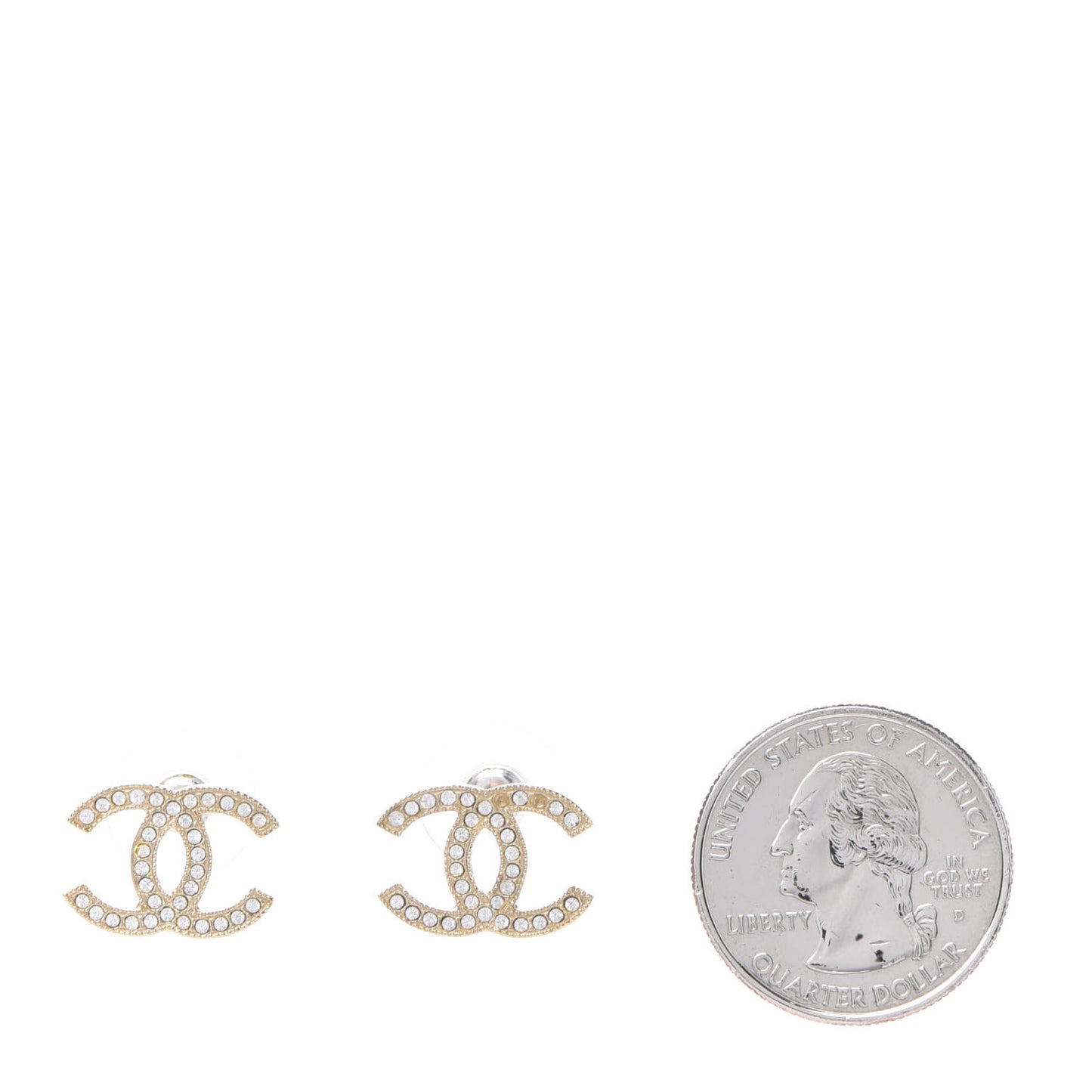 Crystal CC Earrings Gold