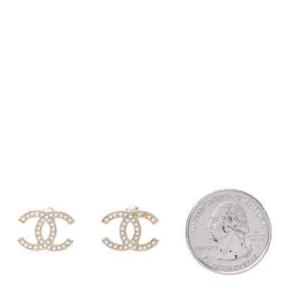 Chanel Crystal CC Earrings Gold 2 of 6