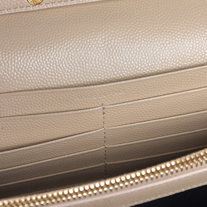 Saint Laurent Grain De Poudre Matelasse Chevron Monogram Chain Wallet Nude Powder 7 of 10