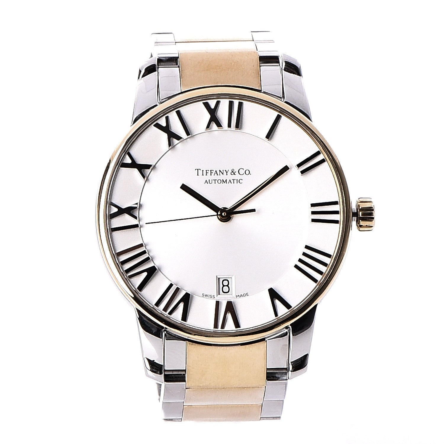 Tiffany Stainless Steel 18K Yellow Gold 37mm Atlas 3-Hand Automatic Watch 1 of 7