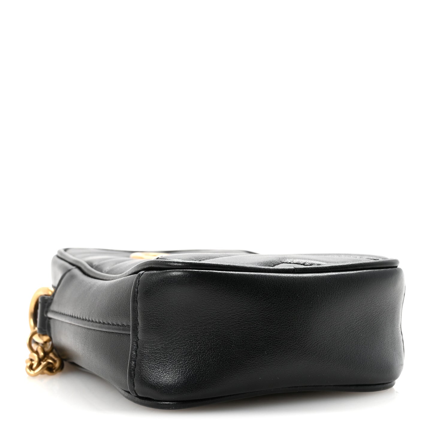 Calfskin Matelasse Mini GG Marmont Crossbody Bag Black