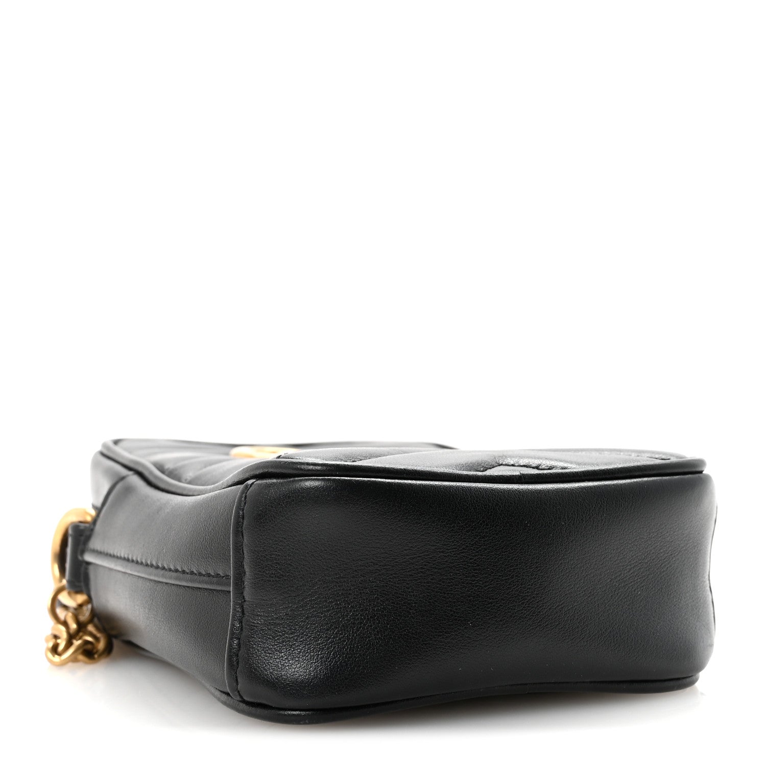 Gucci Calfskin Matelasse Mini GG Marmont Crossbody Bag Black 4 of 11