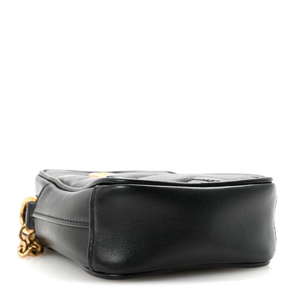 Gucci Calfskin Matelasse Mini GG Marmont Crossbody Bag Black 4 of 11