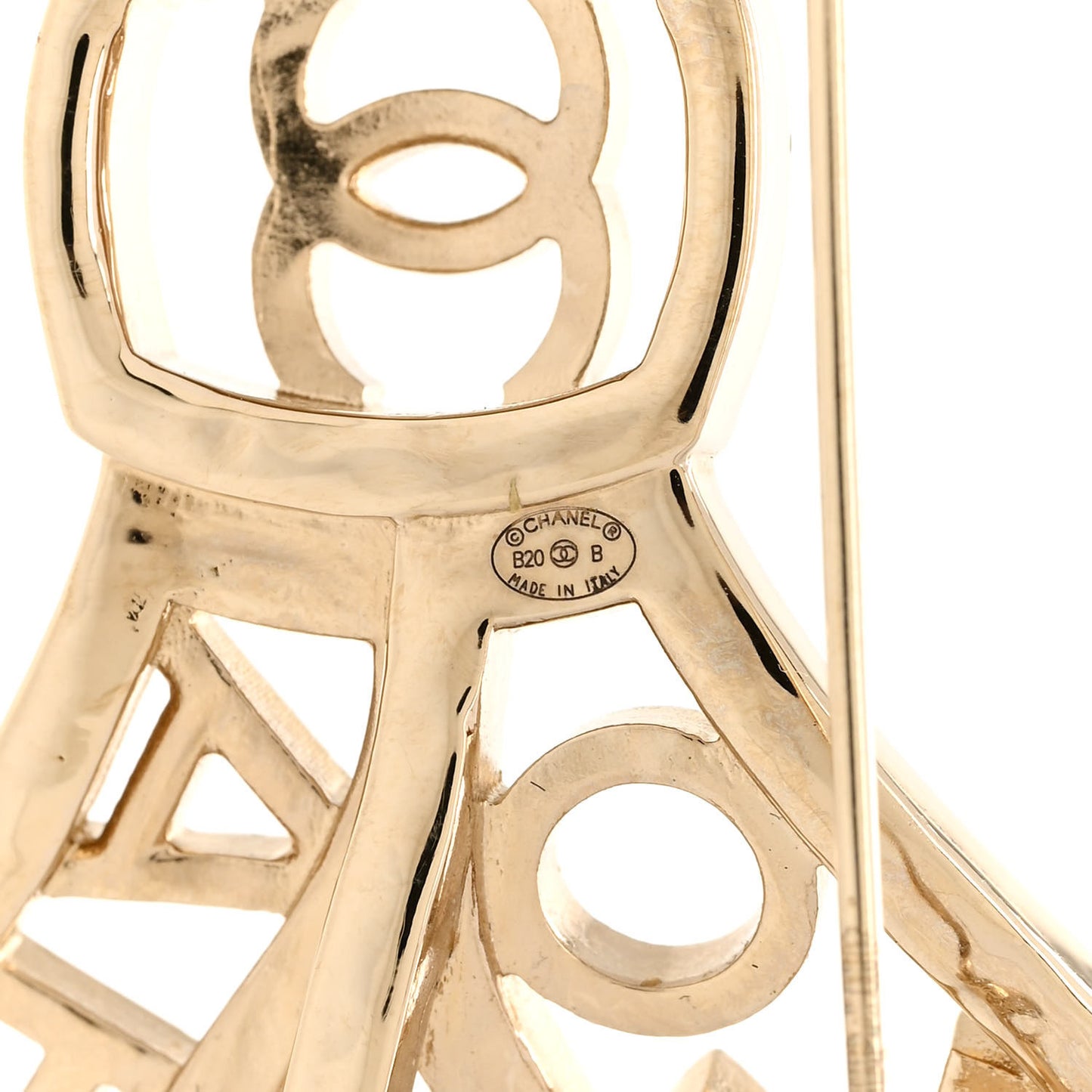 Metal Crystal Bow-tiful CC Brooch Gold