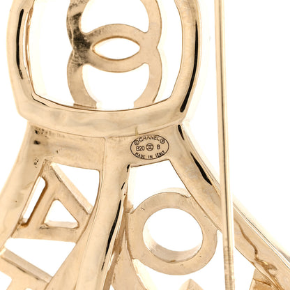 Chanel Metal Crystal Bow-tiful CC Brooch Gold 4 of 5