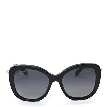 Chanel Acetate Polarized Butterfly Winter Pearl Sunglasses 5339-H Black 2 of 7