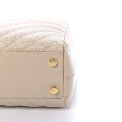 Saint Laurent Grain De Poudre Matelasse Chevron Monogram Shopping Bag Nude Powder 8 of 13