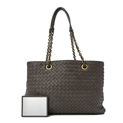 Bottega Veneta Nappa Intrecciato Large Classic Chain Strap Tote Brown 1 of 14