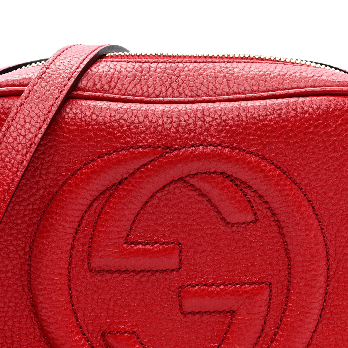 Pebbled Calfskin Small Soho Disco Bag Tabasco Red