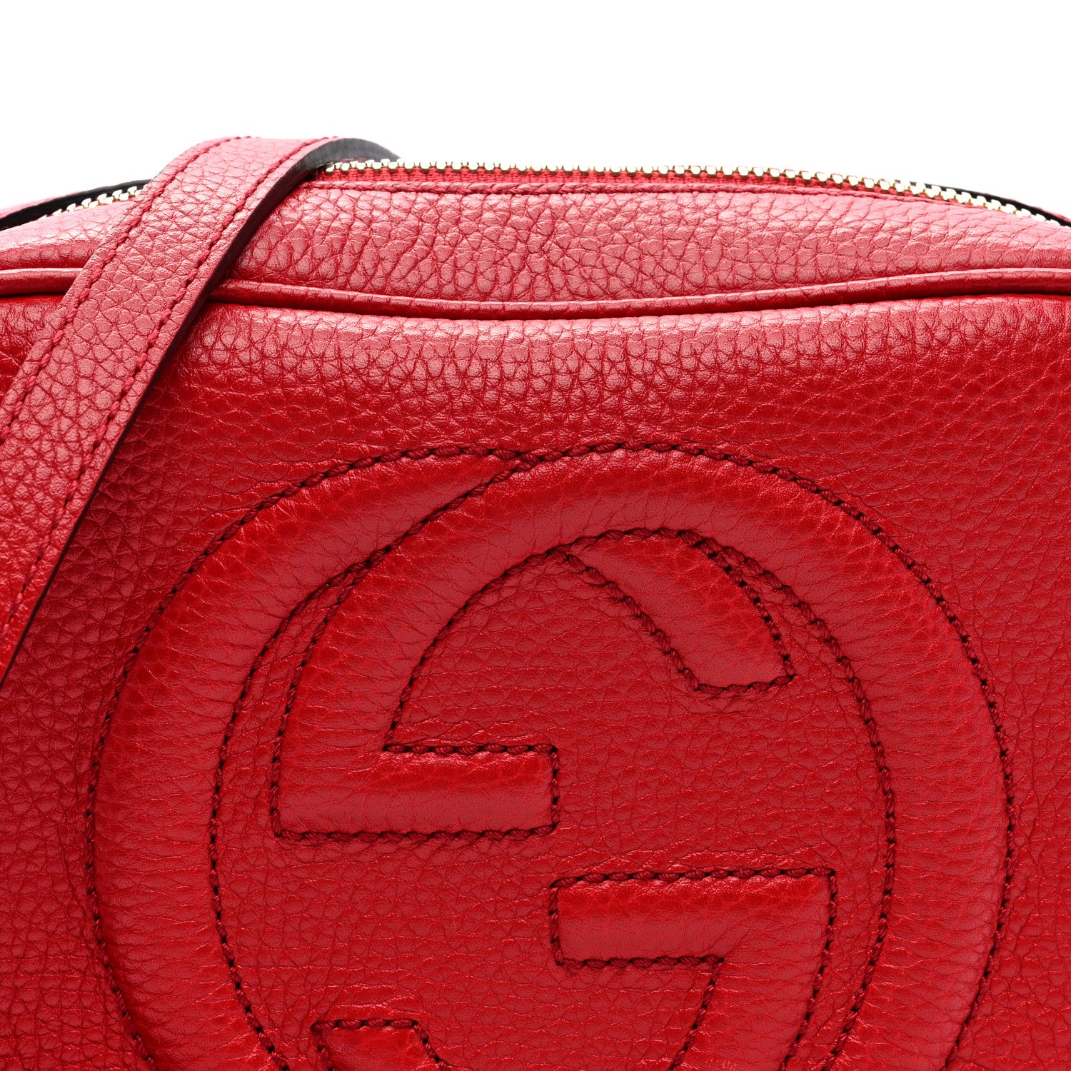 Gucci Pebbled Calfskin Small Soho Disco Bag Tabasco Red 8 of 10