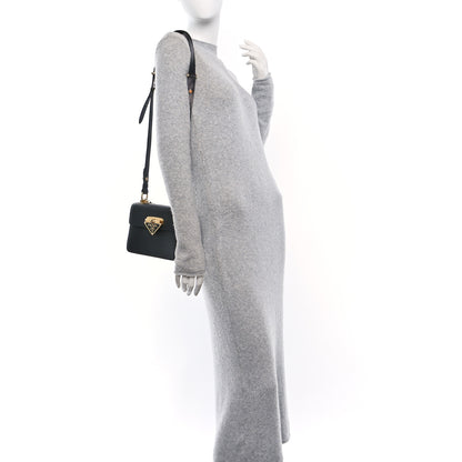 Prada Saffiano Symbole Flap Shoulder Bag Black 2 of 9