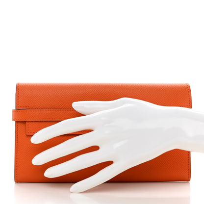Hermes Epsom Kelly Longue Wallet Orange 2 of 9