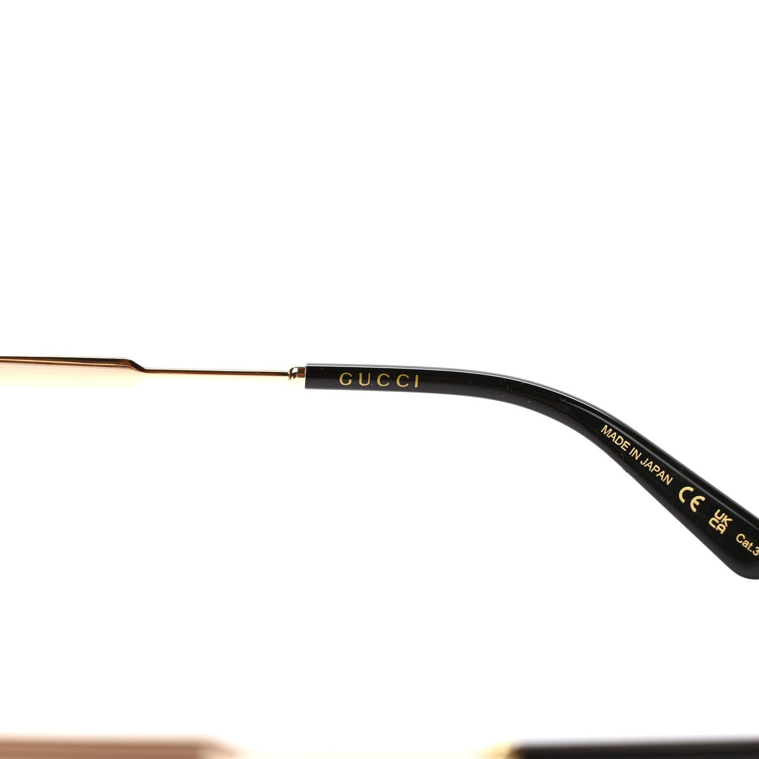 Gucci Web Rectangular Frame Interlocking G Sunglasses GG0852SK Gold 6 of 8