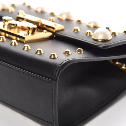 Gucci Calfskin Studded Small Padlock Shoulder Bag Black 14 of 14