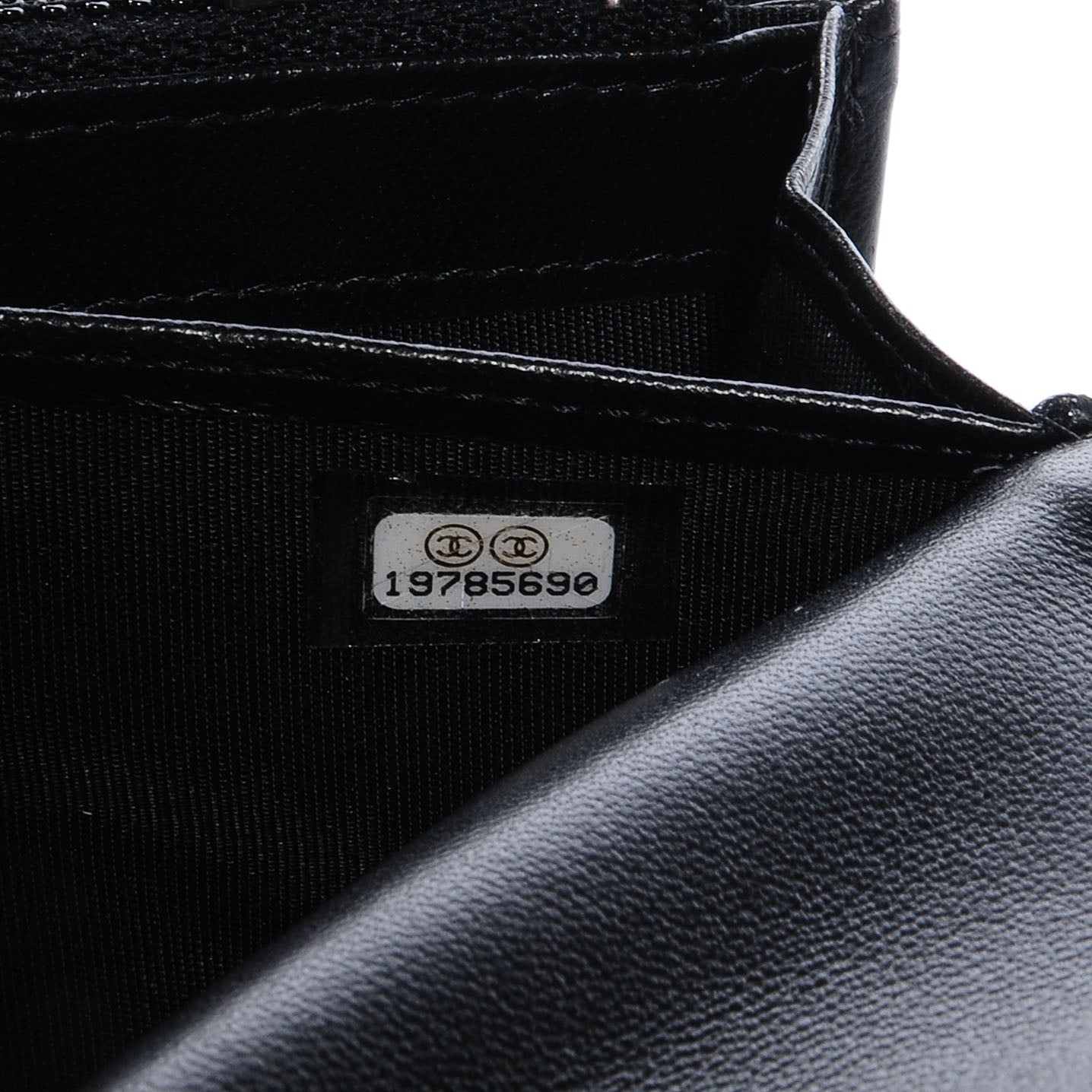 Lambskin Quilted Boy Flap Wallet Black