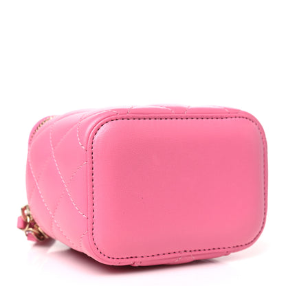 Chanel Lambskin Quilted Pearl Crush Mini Vanity Case With Chain Pink 4 of 10