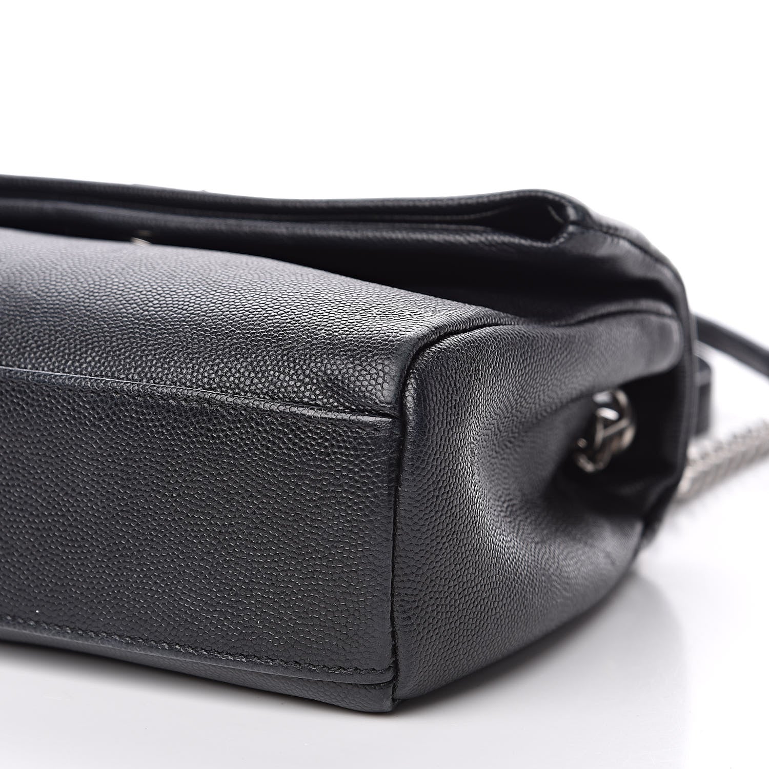Saint Laurent Grain De Poudre Small West Hollywood Monogram Fold-Over Bag Black 11 of 14