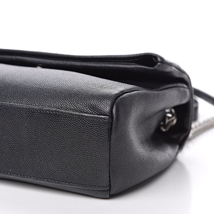 Saint Laurent Grain De Poudre Small West Hollywood Monogram Fold-Over Bag Black 11 of 14