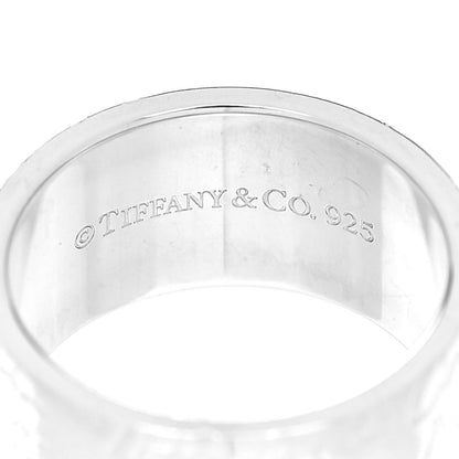 Tiffany Sterling Silver 10mm Notes Wide Ring 50 5.5 4 of 4