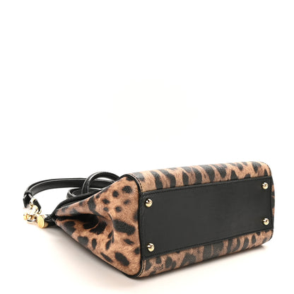 Dolce & Gabbana Dauphine Leopard Print Small Miss Sicily Satchel Black 4 of 9
