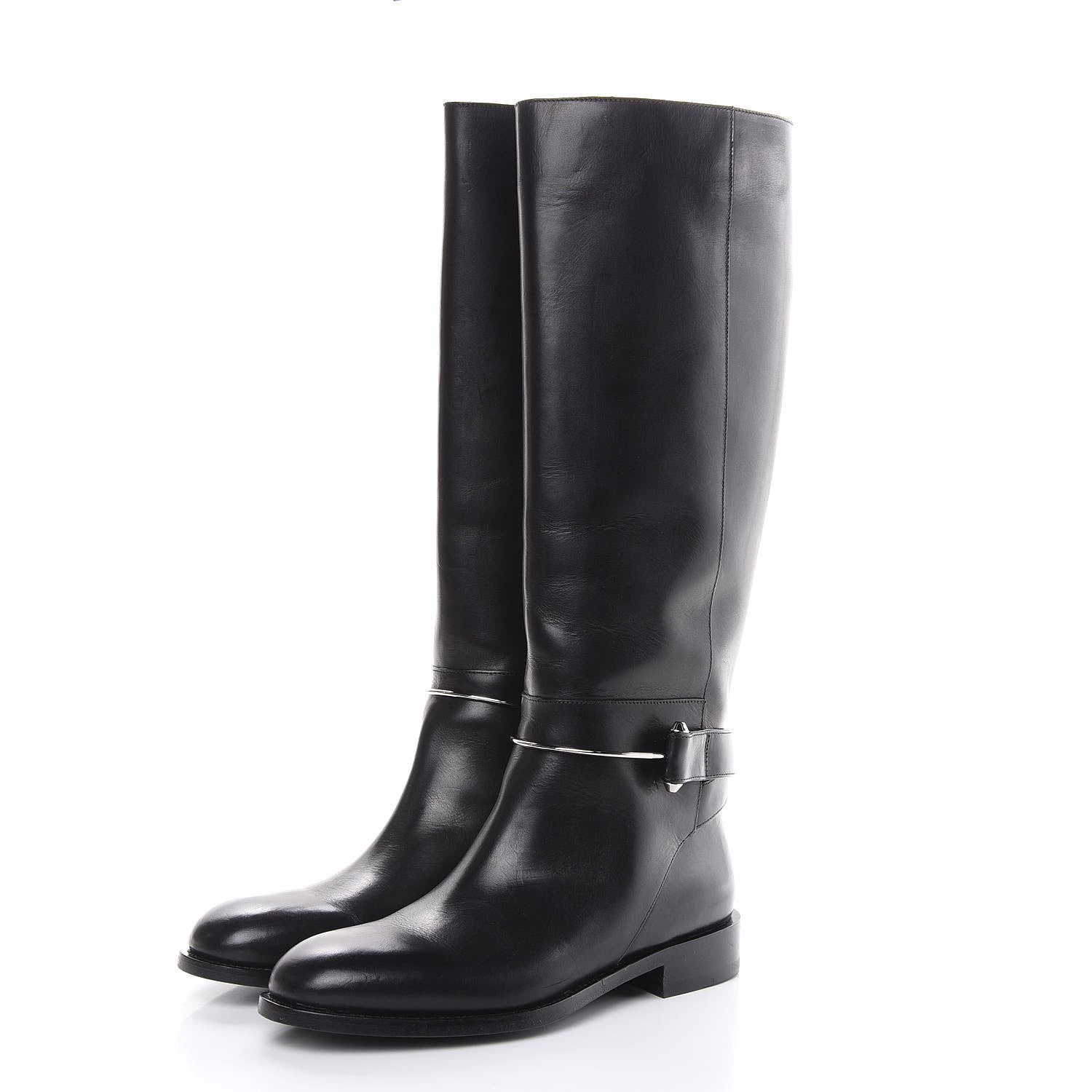 Balenciaga Calfskin Knee High Boots 40 Black 3 of 12