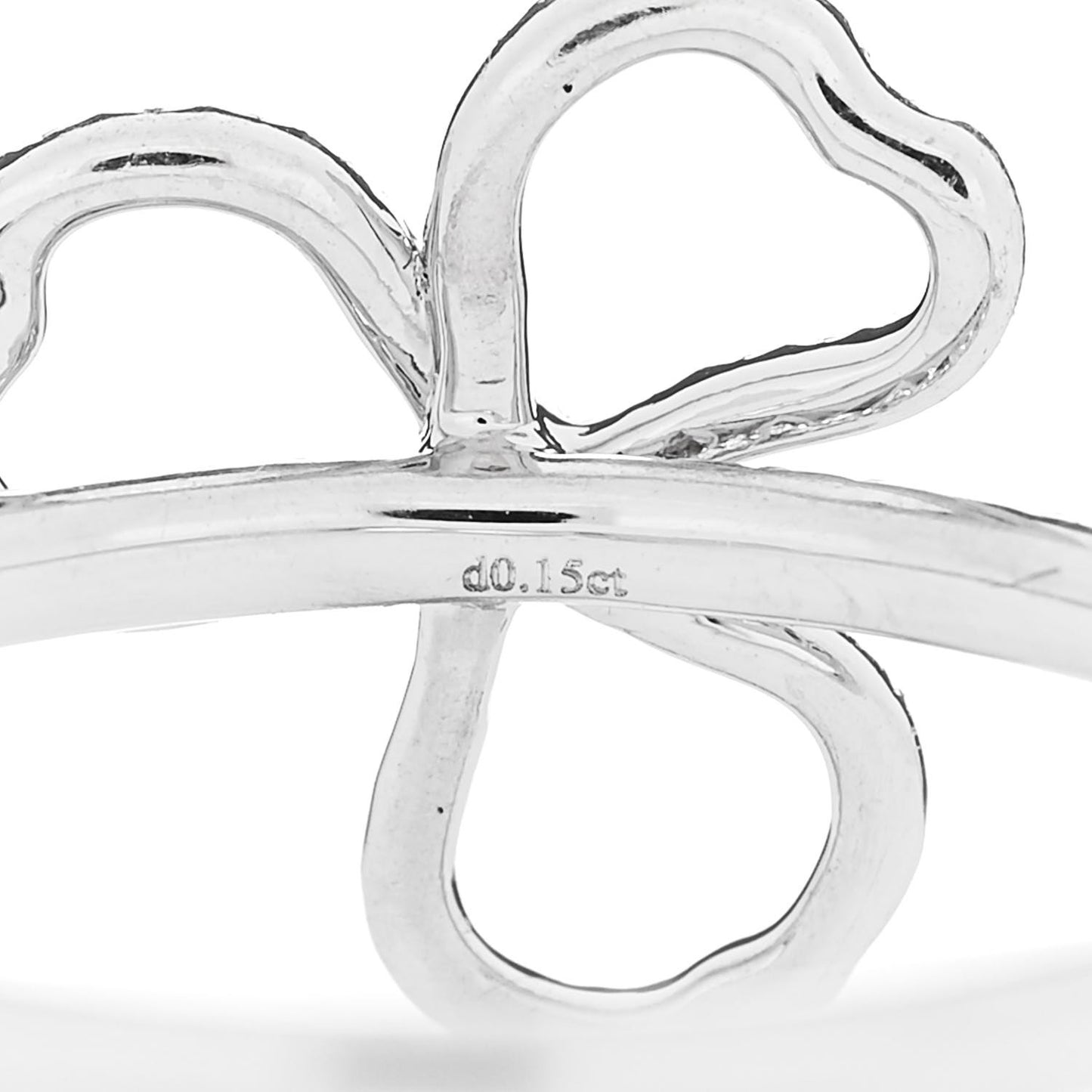 Platinum Diamond Mini Open Paper Flowers Ring 54 7
