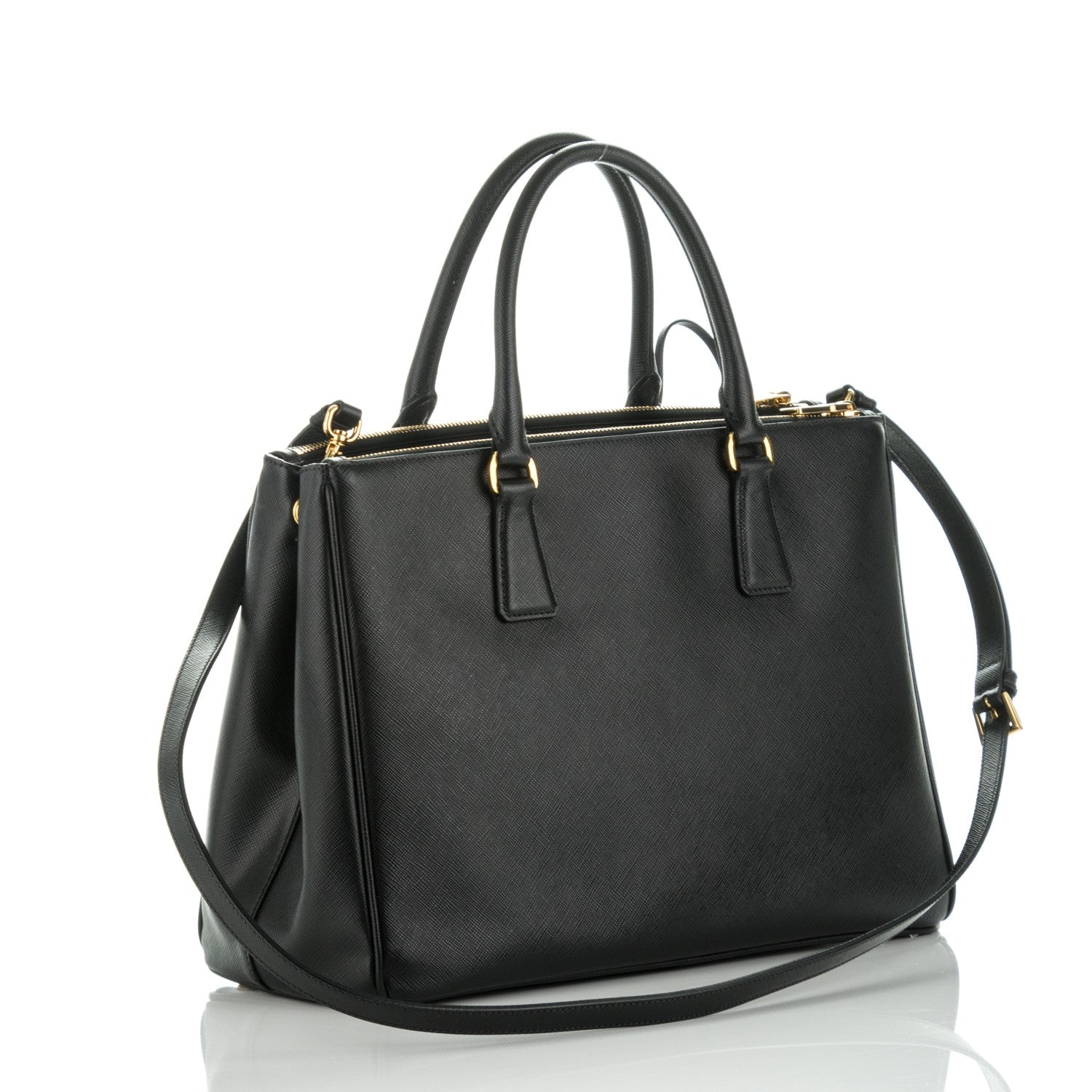 Prada Saffiano Medium Galleria Double Zip Tote Black 3 of 8