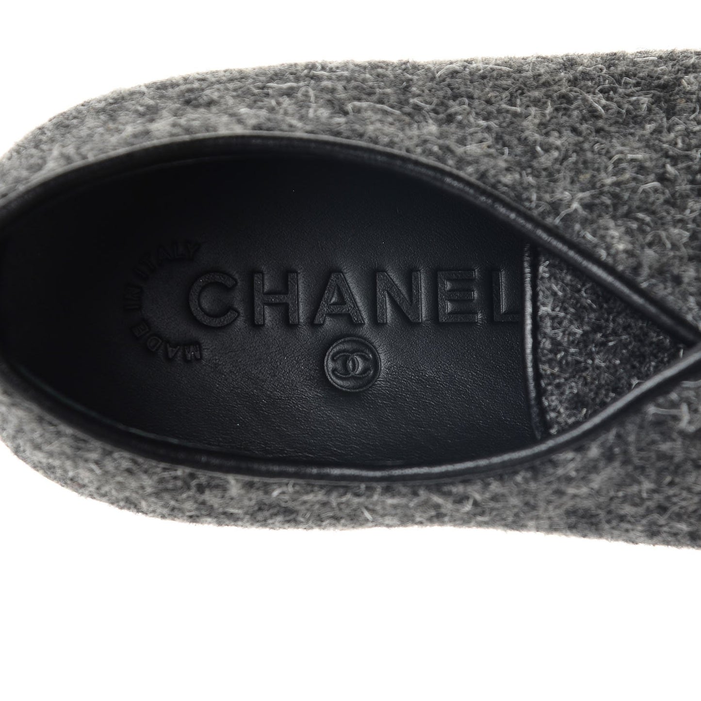Fabric Calfskin Low Top Sneakers 38.5 Dark Grey
