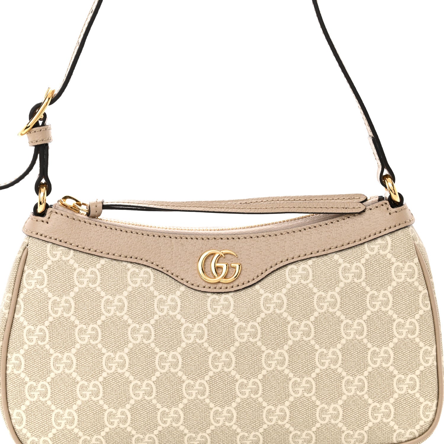 Gucci GG Supreme Monogram Textured Dollar Calfskin Small Ophidia Hobo Beige Mystic White Oatmeal 8 of 10